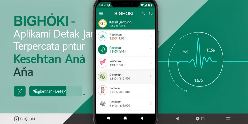 Tampilan antarmuka aplikasi BIGHOKI untuk pemantauan Detak Jantung.