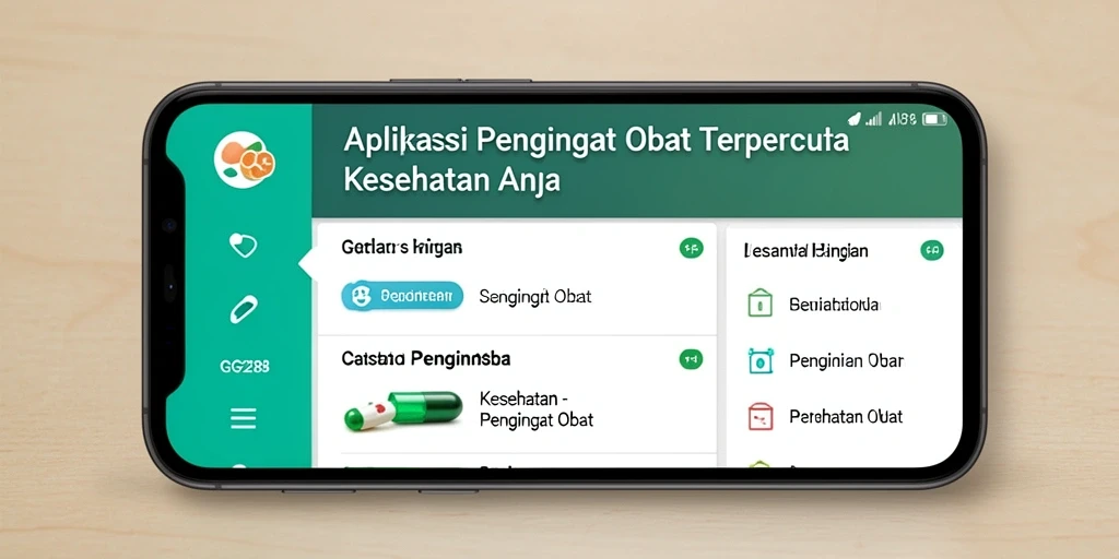 Antarmuka pengguna GG288 yang ramah dan fungsional untuk pengingat obat.