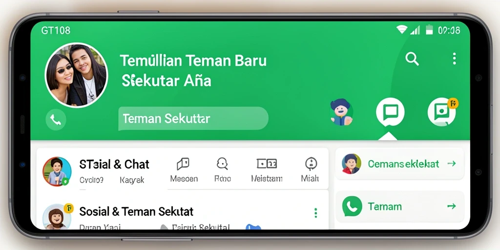 Tampilan antarmuka GT108 yang menarik untuk Teman Sekitar.