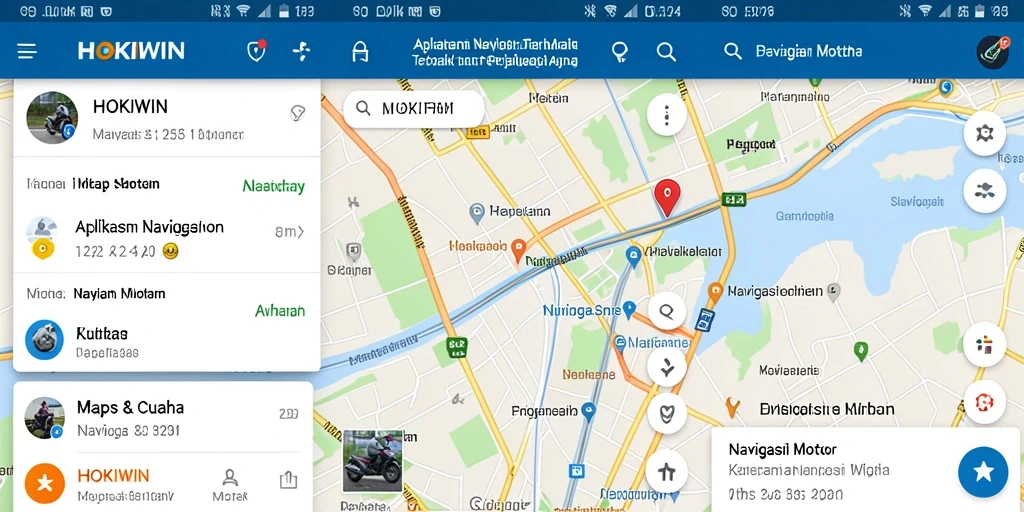 Tampilan antarmuka HOKIWIN untuk Navigasi Motor yang user-friendly.
