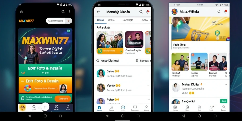 Tampilan antarmuka aplikasi MAXWIN77 yang intuitif dan menarik.