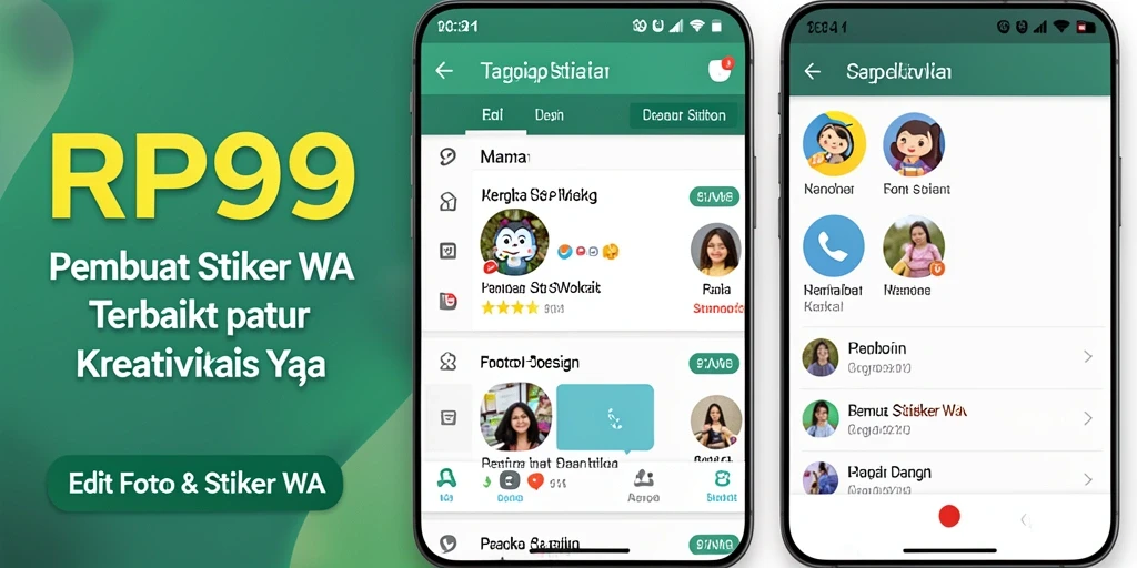 Antarmuka aplikasi RP99 untuk Pembuat Stiker WA yang user-friendly.